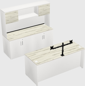 Parallel desk with credenza
