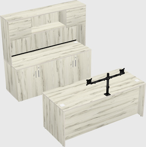 Bureau parallèle avec crédence