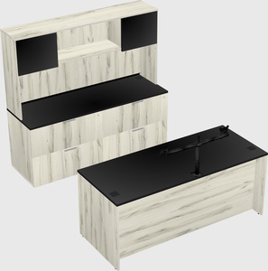Parallel desk with credenza