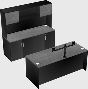 Bureau parallèle avec crédence
