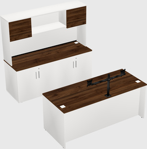 Bureau parallèle avec crédence