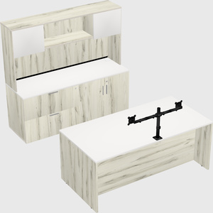 Bureau parallèle avec crédence