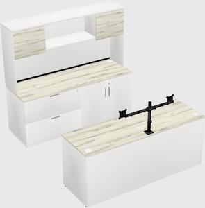 Parallel desk with credenza