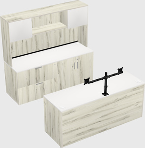 Bureau parallèle avec crédence