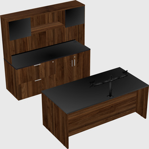 Bureau parallèle avec crédence