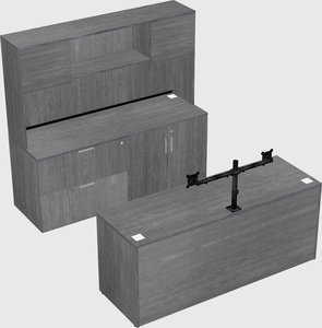 Parallel desk with credenza