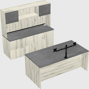 Parallel desk with credenza