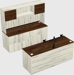 Parallel desk with credenza