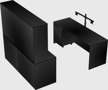 Parallel desk with credenza
