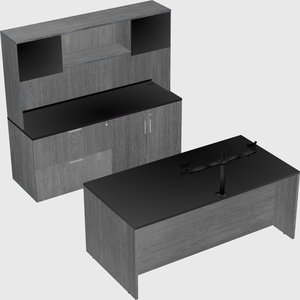 Parallel desk with credenza