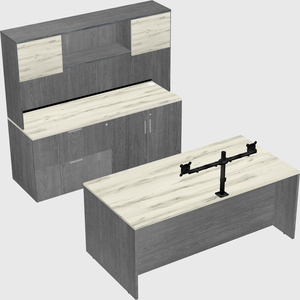 Parallel desk with credenza