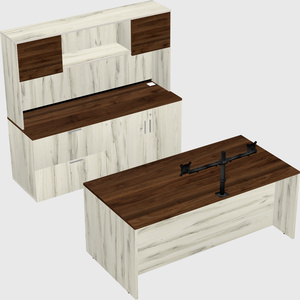 Bureau parallèle avec crédence