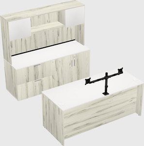 Parallel desk with credenza
