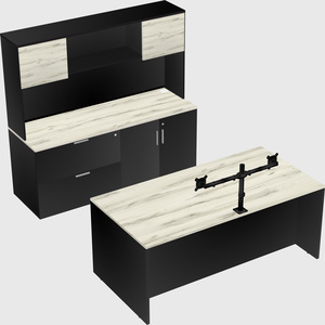Parallel desk with credenza