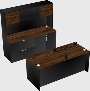 Parallel desk with credenza