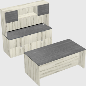 Parallel desk with credenza