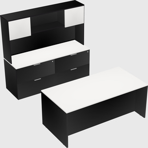 Parallel desk with credenza