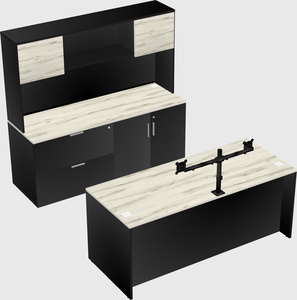Bureau parallèle avec crédence