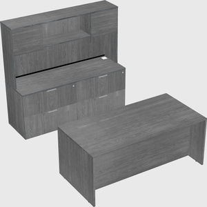 Parallel desk with credenza