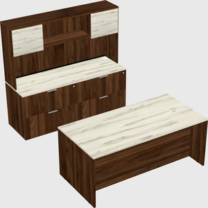 Parallel desk with credenza
