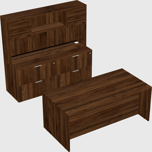 Parallel desk with credenza