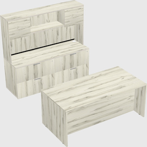 Parallel desk with credenza