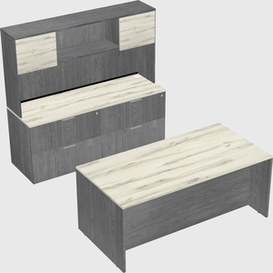 Parallel desk with credenza