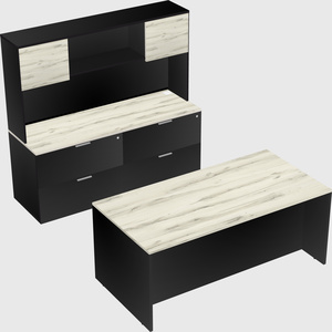 Parallel desk with credenza