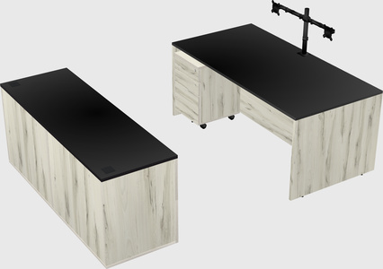 Parallel desk with credenza