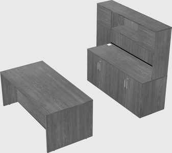 Parallel desk with credenza