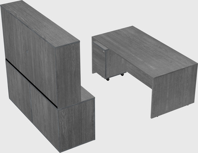 Parallel desk with credenza