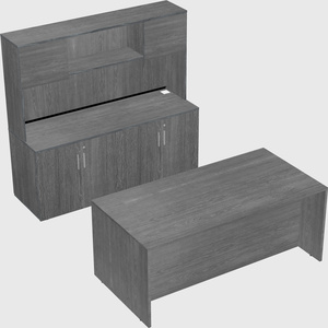 Parallel desk with credenza