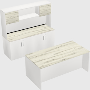 Bureau parallèle avec crédence