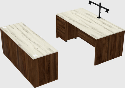 Parallel desk with credenza