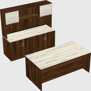 Parallel desk with credenza