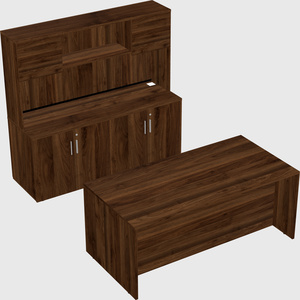 Bureau parallèle avec crédence
