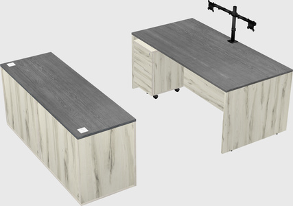 Bureau parallèle avec crédence