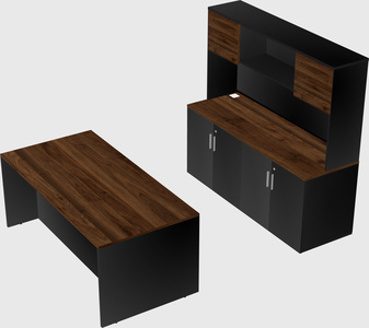 Parallel desk with credenza