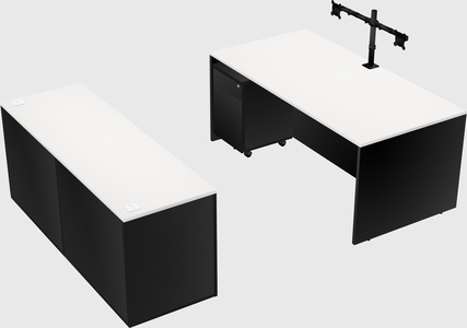 Parallel desk with credenza