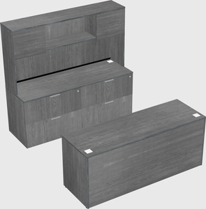 Parallel desk with credenza