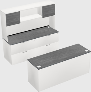 Parallel desk with credenza