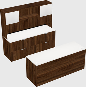 Parallel desk with credenza