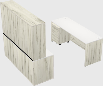 Parallel desk with credenza
