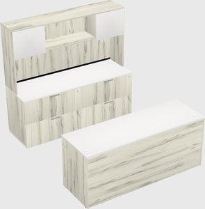 Parallel desk with credenza