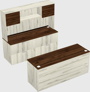 Parallel desk with credenza