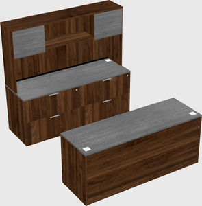 Parallel desk with credenza