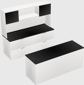 Bureau parallèle avec crédence
