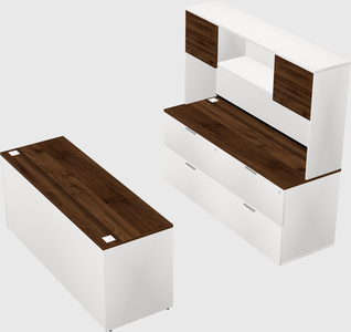 Parallel desk with credenza