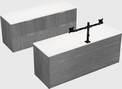 Bureau parallèle avec crédence
