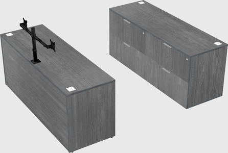 Parallel desk with credenza